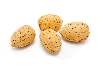 Four almonds in the shell