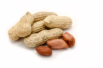 Peanuts isolated over white background