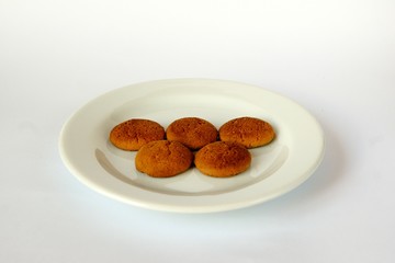Cookies on a white plate