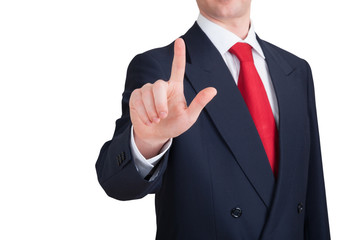 businessman point finger at you on white. Clipping path included