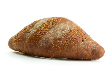 tasty rye bread, isolated on white