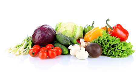 Fresh vegetables isolated on white