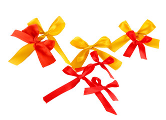 Various bows isolated on white