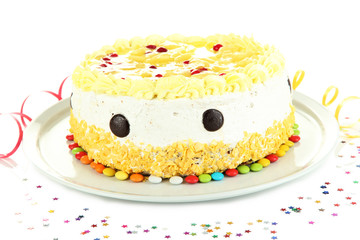 Tasty cake, isolated on white