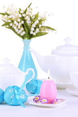 Place setting for Easter close up