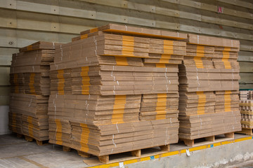 stack of box, waiting for delivery in a warehouse