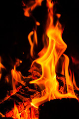 close up view on flame