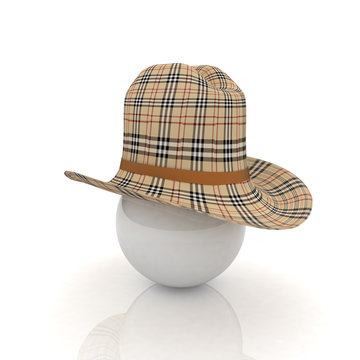 3d hats on white ball. Sapport icon