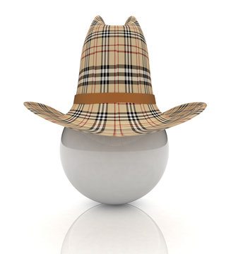 3d hats on white ball. Sapport icon