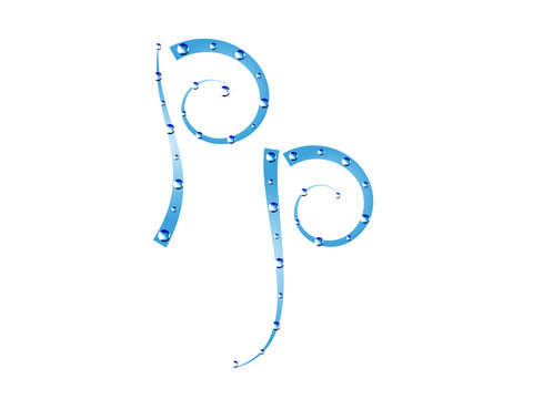 Fairy aqua alphabet. Letter P