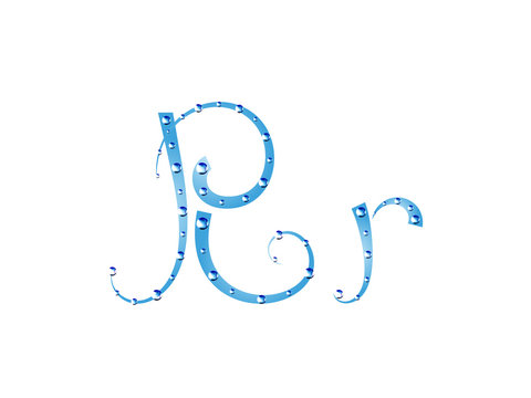 Fairy aqua alphabet. Letter R