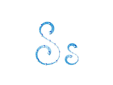 Fairy aqua alphabet. Letter S
