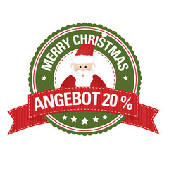 Weihnachts-Button: Angebot 20 %