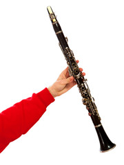Hand holding clarinet
