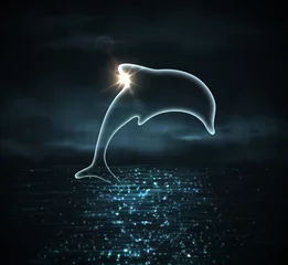 Papier Peint photo autocollant Dauphins Silhouette de dauphin
