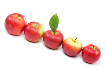 Red apples isolated on white background