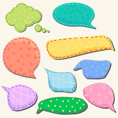 set of speech and thought blobs, scrapbook design elements