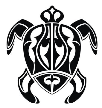 Vector illustration of turtle in tattoo style