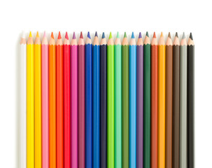 row of colored pencils