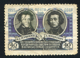 Poets Pushkin and Mickiewicz
