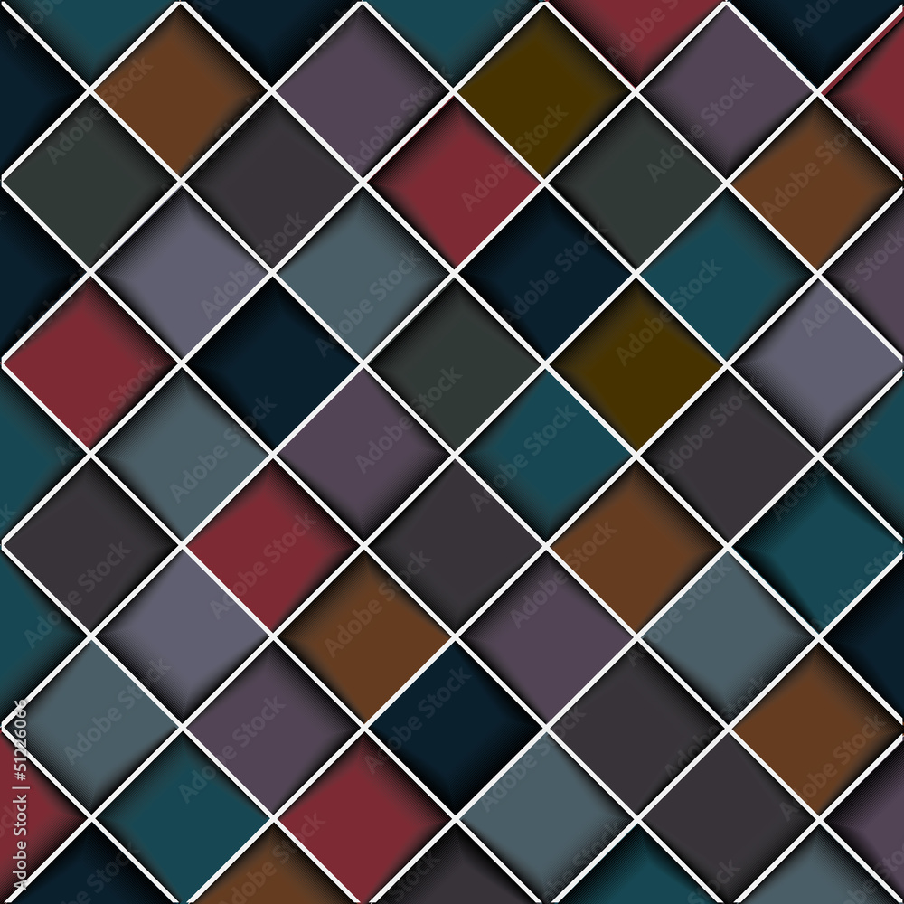Poster multicolored structure of squares