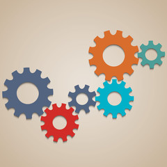 Colored abstract gear wheels