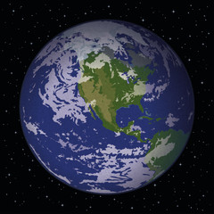 Planet Earth in space