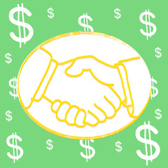 shakehand dollar Background