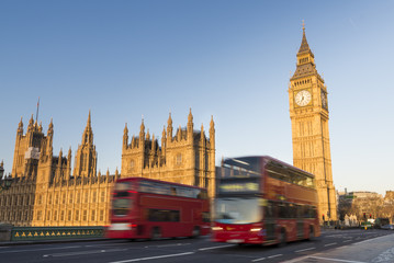 Big Ben and red buses