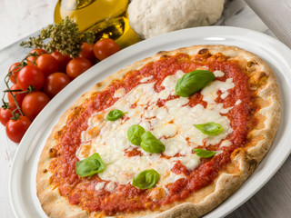 margherita pizza with buffalo mozzarella
