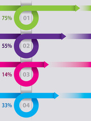 Curling arrows diagram like infographic design