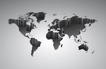 Gordijnen Wereldkaart met 3D-effect © Ildogesto