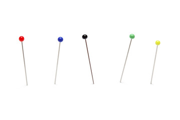Needle Pins on White Background