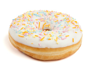 White Doughnut with sugar sprinkles