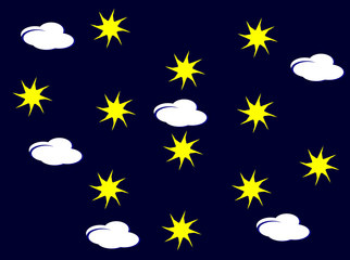 Background - skies with clouds and stars