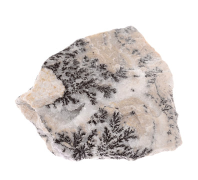Mineral psilomelan isolated on a white background .