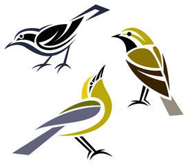 Stylized birds --- Warblers