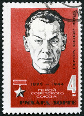 USSR - 1965: shows portrait of Richard Sorge (1895-1944)