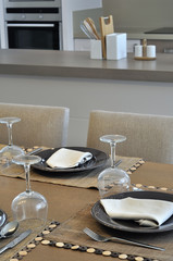 dinner table at the kitchen