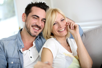 Cheerful couple having fun