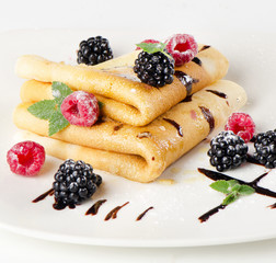 Crepes with berries