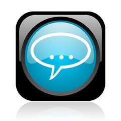 forum black and blue square web glossy icon
