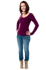 Fashionable young smiling woman