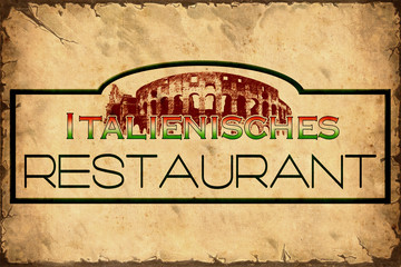 Retroplakat - Italienisches Restaurant