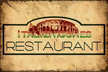 Fototapete Vintage Poster Retroplakat - Italienisches Restaurant