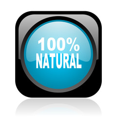 natural black and blue square web glossy icon