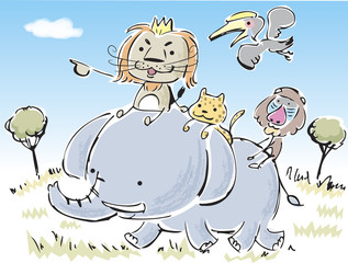 ライオン王と動物達