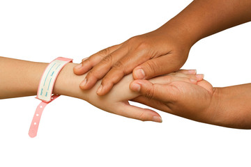 doctor hand helping  patient hand