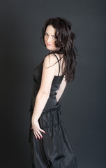 Fototapeta premium girl in a black dress