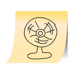 hand drawing cartoon on paper note stickers